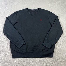 Polo Ralph Lauren Sweater Mens XL Black Fleece Crewneck Pullover
