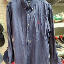 Custom Fit Polo Shirt M Size Navy with Red Logo Official