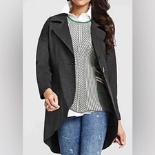 Cabi Lisbon Dark Gray Ponte Stretch Cocoon Blazer Style 994 Size Med