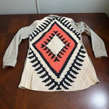 Davi & Dani Aztec Back Shacket Boho Southwestern Jacket Taupe NWT