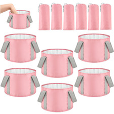 Maxcheck 14L 6 Pcs Pink Collapsible Foot Basin Tub Portable Soaking Feet...