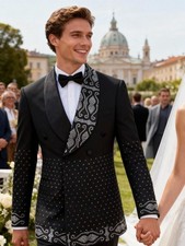 New Luxury Best Men Groom Wedding Jacket Double Breasted Blazers for Formal Occa