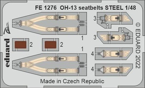 Eduard FE1276 1/48 OH-13 Seatbelts Steel for Italeri