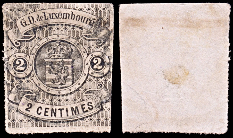 6425 Luxemburgo SG7 2C negro 1860. Sc#5 Mi4 Usado. C£750 - Imagen 2 de 4