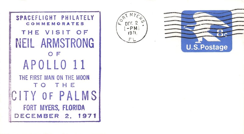 APOLLO 11 ASTRONAUT NEIL ARMSTRONG VISITS FT. MYERS, FL. CACHET - SC# U557