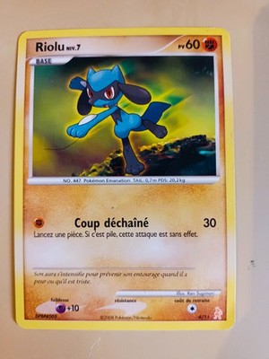 Pokemon Karte Riolu Level 7 6/11 Diamant & Perle - Trainer Kit (Lucario) DE