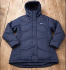 Patagonia Parka Jacket Womens XL Blue Radalie Quilted Hooded Down & Feather Fill
