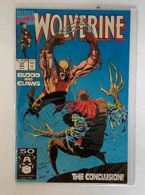 Wolverine #37 X-Men 1991 Marvel Comic Marc Silvestri Cover