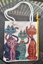 Adorable Cat Travel Bag Tote Feline Heavy Duty Super-Sturdy zipper 17" x 15"