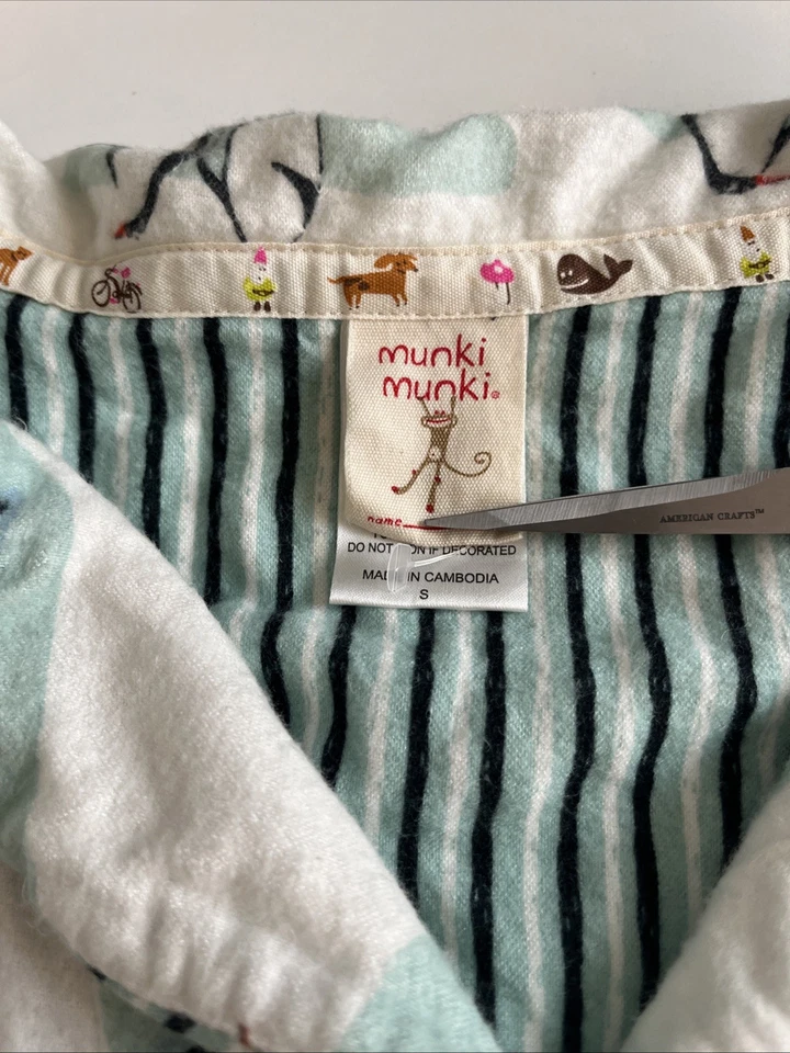 Conjunto de pijama Munki Munki para mujer talla pequeña pantalones de franela manga larga pingüinos Foto 4 de 4