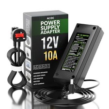 12V 10A 120W Power Supply AC to DC Adapter Charger for LED Strip Lights, CCTV