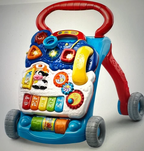 VTech Sit-to-Stand Learning Walker Blue Baby Toddler Activity Push Toy