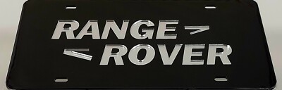 RANGE ROVER TEXT Black Mirror License Plate Auto Tag Laser Cut Inlaid Acrylic
