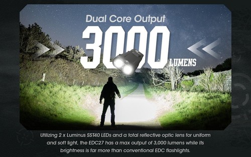 NITECORE EDC27 3000 Lumens Ultra Slim EDC Dual Output Tactical Flashlight - Picture 8 of 21
