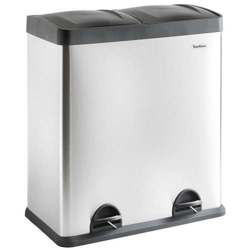 VonHaus Recycling Pedal Bin with Double Compartments 5060192527841 eBay