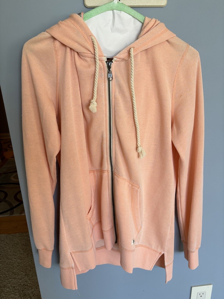 Billabong hoodie Sweatshirt Women’s Large, Peach/Orange Full Zip