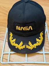 Vintage NASA Hat Men's Gold Leaf Mesh Snapback Hat Space Trucker Cap NOS!