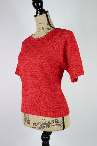 Norm Thompson Women's Short Sleeve Red Tape Yarn Sweater Short Sleeve - Size L - Picture 5 of 5