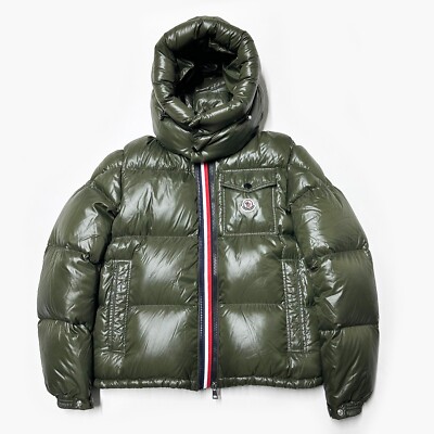 100 % AUTHENTISCH MONCLER MONTBELIARD GRÖSSE 2 HERREN DAUNEN GEFÜTTERTE JACKE MEDIUM GRÜN