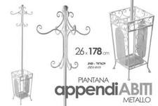 Attaccapanni Appendiabiti CON PORTA OMBRELLI QUADRO Piantana Metallo Ganci 178cm