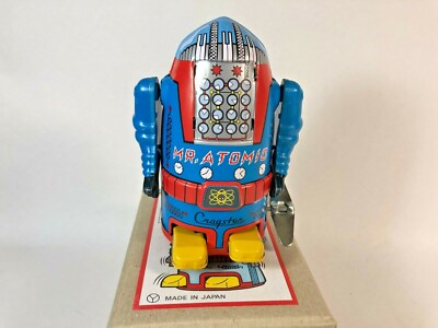 Tin Toy Mainspring MR, ATOMIC ROBOT Blue Made in Japan | eBay