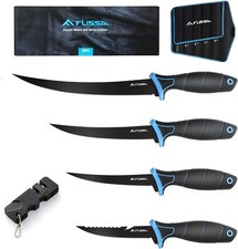 Fillet Knife Set, Bait Knife with Knife Sharpener, Protective Sheath, Belt Clip