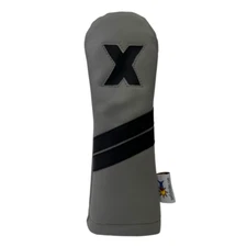 Gray and Black Sunfish leather X hybrid utility golf club headcover !