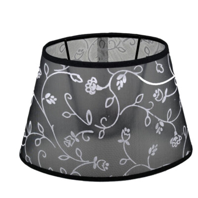 Lampenschirm für Tischleuchte in Oval Willow Transparent Schwarz Motiv Weiß  ...