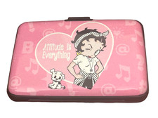 Betty Boop Card Case- Attitude is Everything- Pudgy Dog- pink white heart