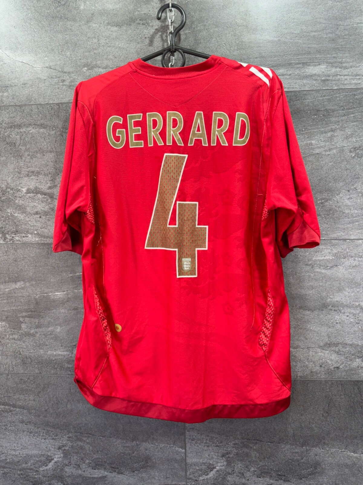 Umbro England 2006-2008 Away #4 GERRARD Vintage Football Soccer Jersey Size L