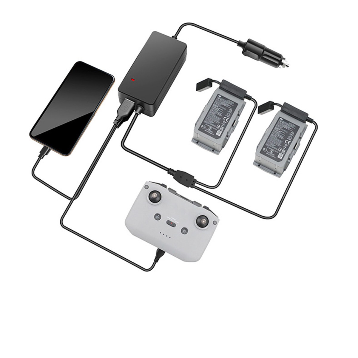 For DJI Mavic Air Battery Remote Control Charging Hub Split Dual