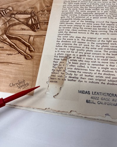 Vintage 1960s Midas LeatherCraft Doodle Page Of The Month Lot Of 6 Patterns - Picture 9 of 12