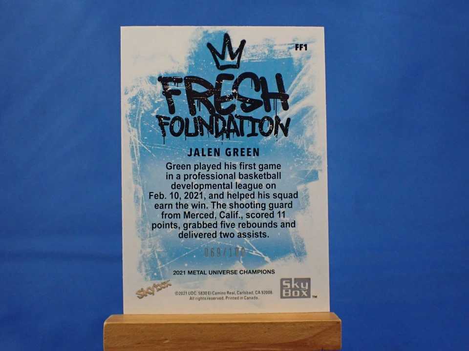 Jalen Green Universe Champions 2021 Fresh Foundations Orange Precious Metal Gems - Image 2 of 2