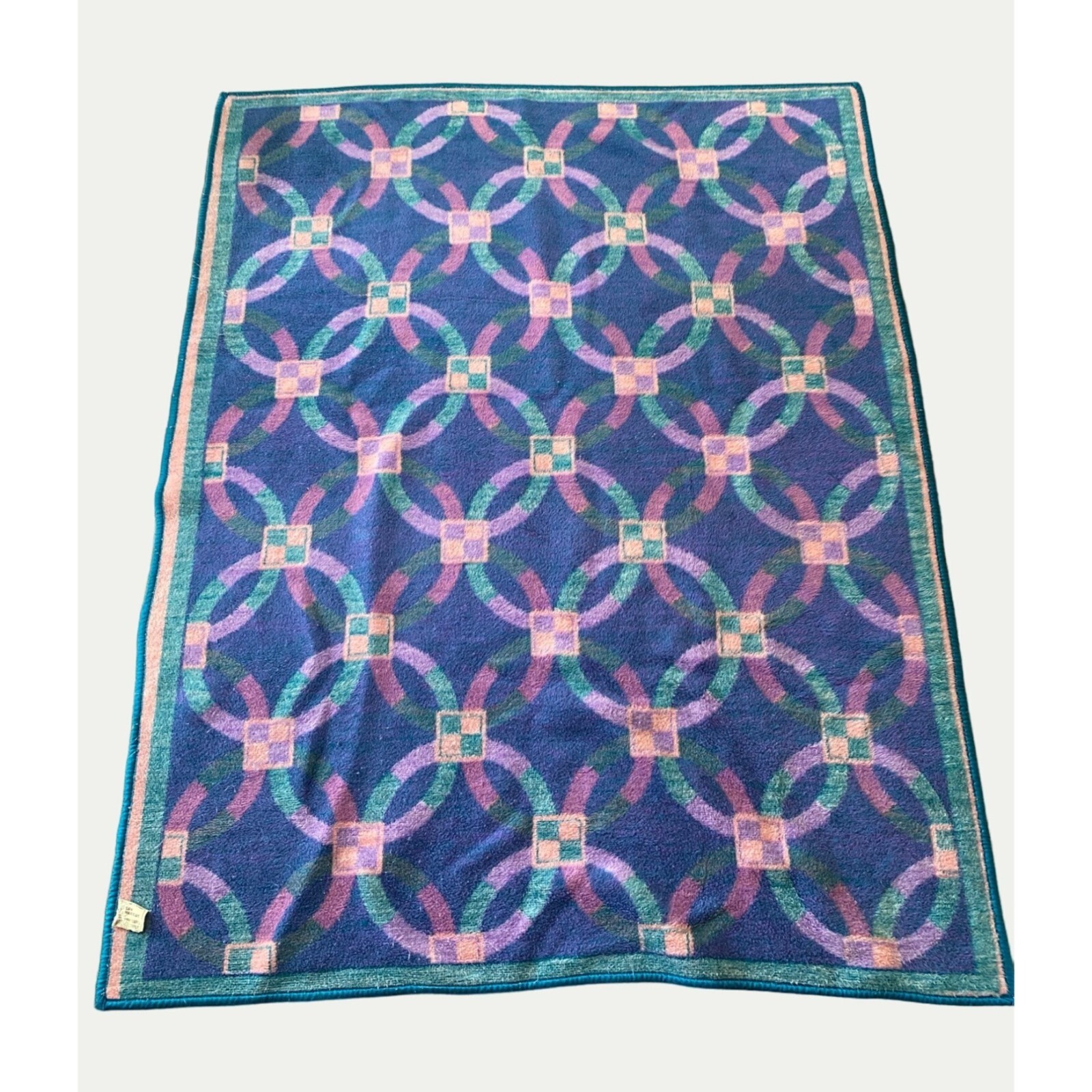 Vintage San Marcos Pink Purple Blue Reversible Throw Blanket eBay