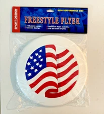 Freestyle Flyer 165g Ultimate Disc Frisbee - American Flag Design - WHITE - NIP