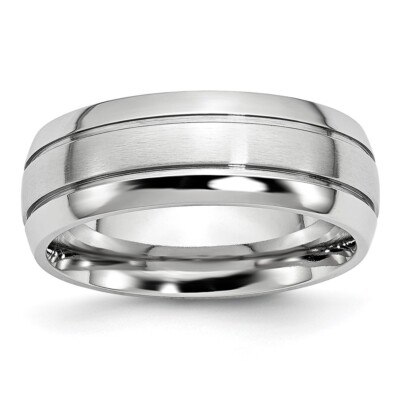 Stechbeitel Kobalt poliert und satiniert gerillt 8 mm Band S:10; Damen & Herren