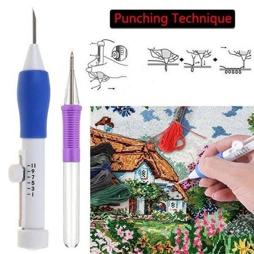 Kit ago punzone ricamo a mano set penna per cucire a maglia strumento artigianale - Foto 4 di 12
