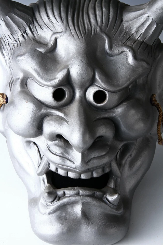 Máscara Noh Japonesa Porcelana Hannya -Celos Mujer- 般若 Tipo Grande Foto 4 de 4