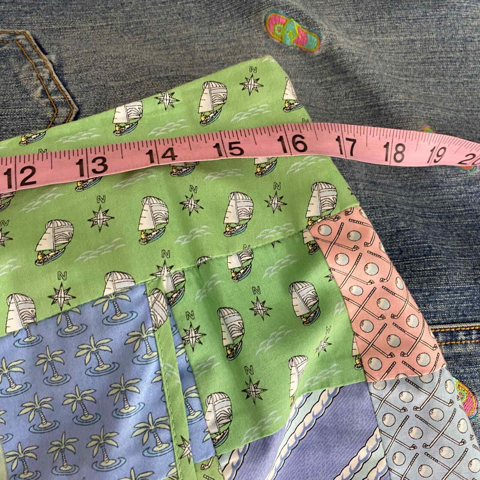 Vineyard Vines Green Patchwork Wrap Multicolor Go… - image 2