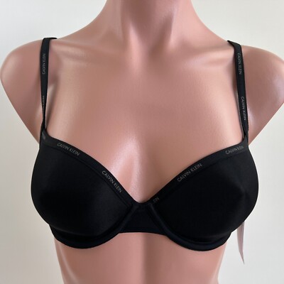 Calvin Klein Lightly Lined Underwire Lightweight Demi Bra  Black  Size 32C  NWT