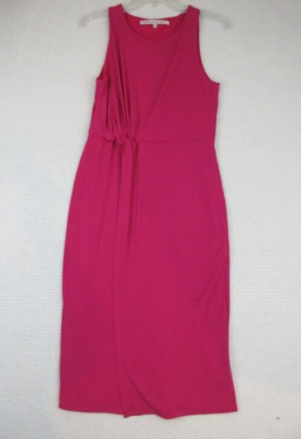 Rachel Roy Hot Pink Sheath Stretch Knit Dress Medium Sleeveless Faux Wrap |  eBay