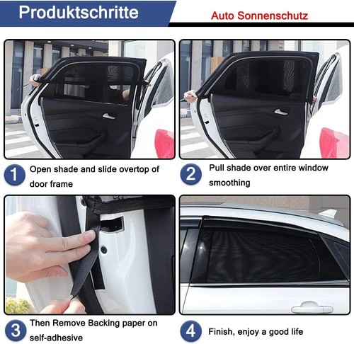 2x Universal KFZ Auto Seitenfenster Sonnenschutz Sonnenblende Baby UV Schutz Set - Bild 8 von 17