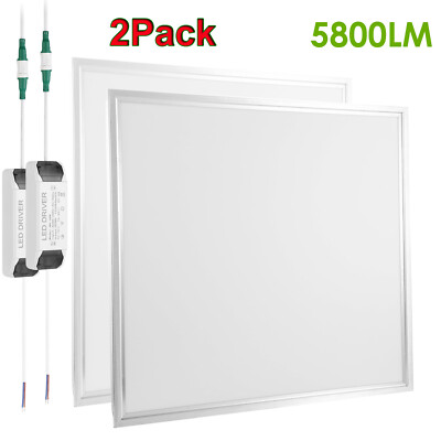 2Pack 2x2FT LED Flat Panel Light 48W 5800LM Troffer Recessed Ceiling Light 7000K