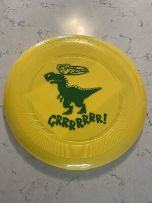 Frisbee Wham O T-Rex Flying Disc Yellow 9'' GRRRRRR Dinosaur Flying Fun Toy New