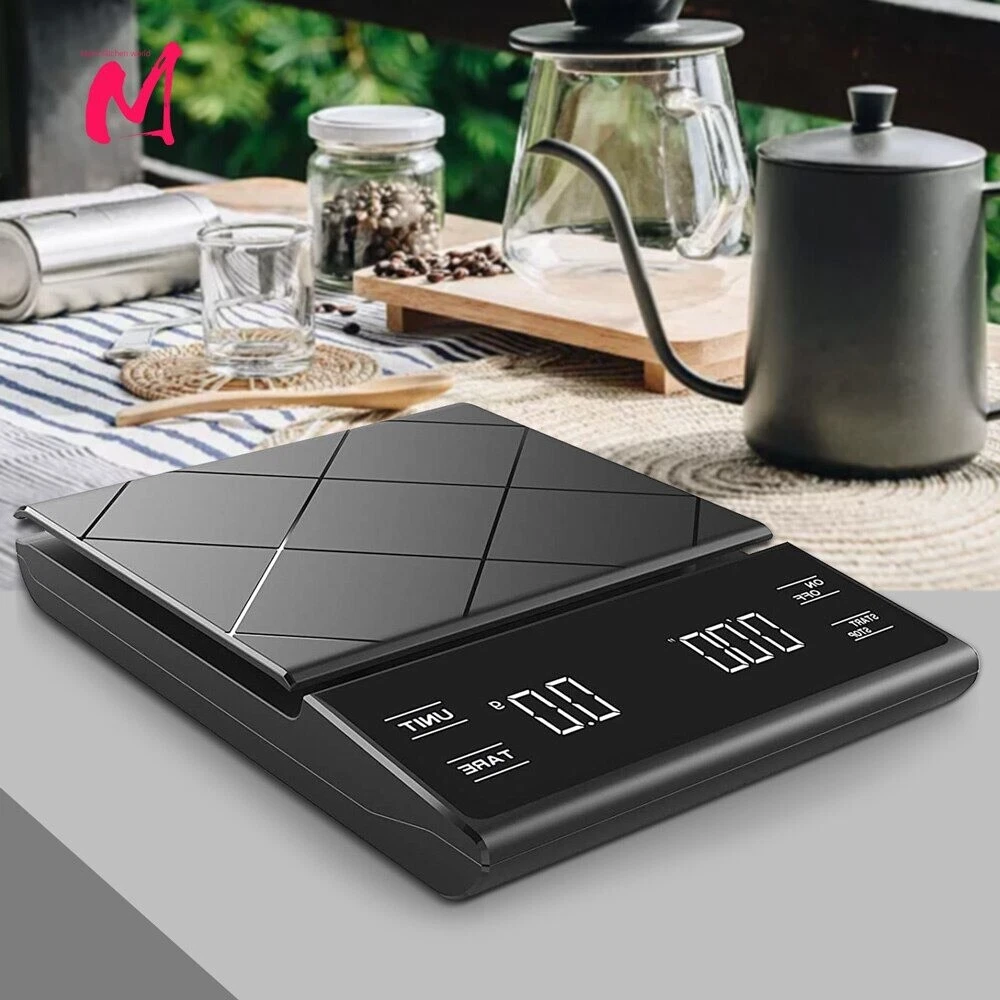 Drip Coffee Scale with Timer 3kg/0.1g High Precision Pour Back-Lit LCD Display
Opens in a new window