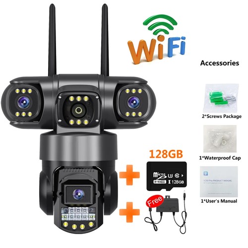 3 Lens Video Surveillance Camera Wifi CCTV Camera 4G SIM Card Security Cameras - Picture 10 of 20