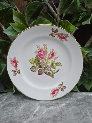 Vintage 1940 Neu Chelsea Floral Moos Rose Seite Brotteller Goldrand 61/4''