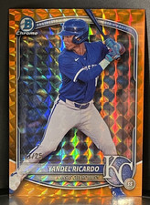 2025 Bowman Draft Yandel Ricardo Orange Geometric Refractor /25 #BDC-31 Royals