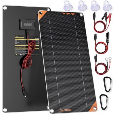 10W Solar Trickle Charger Maintainer 12V Solar Powered Battery Charger for Car
