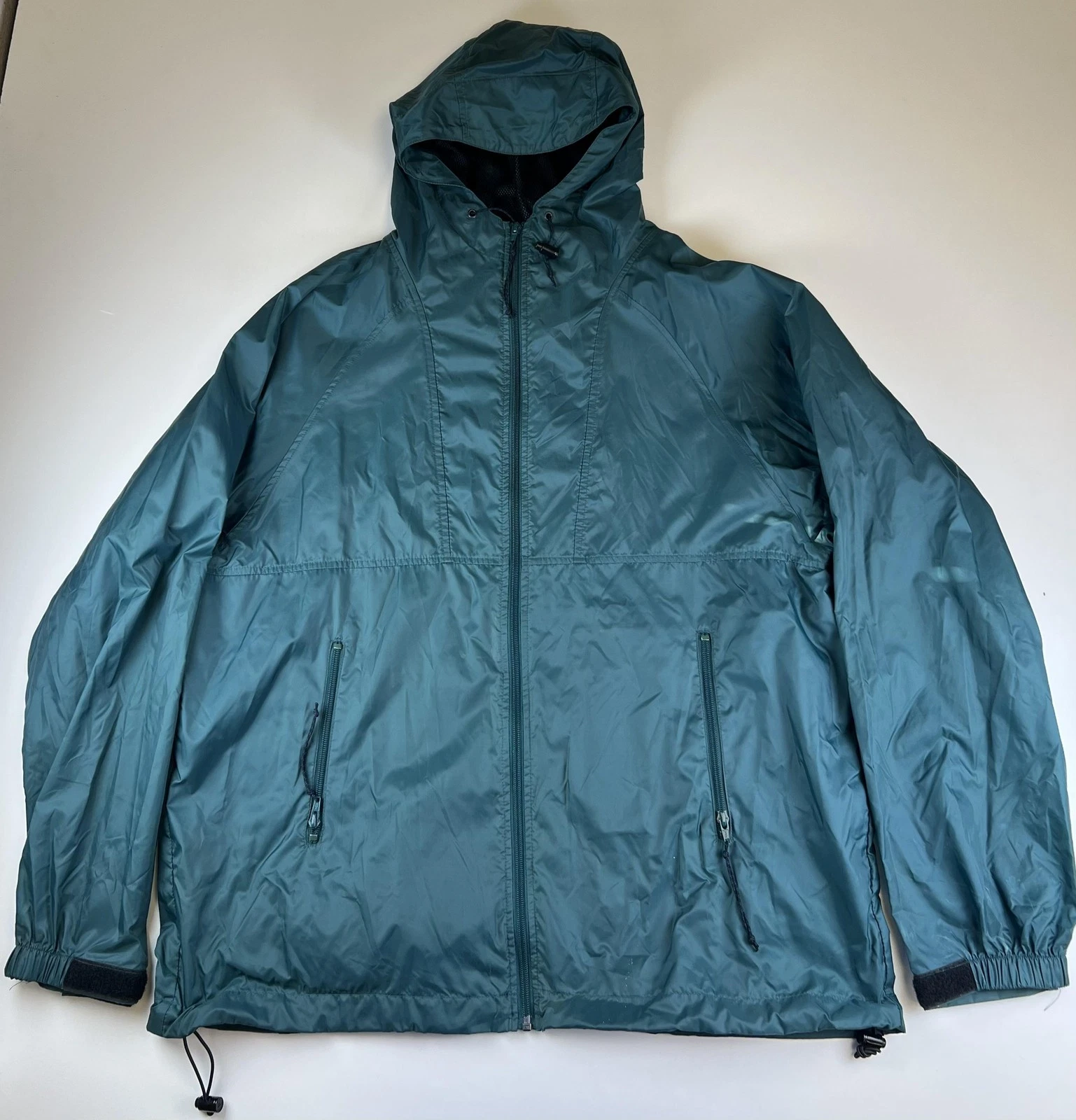 REI Jacket Mens XL Blue Hooded Full Zip Windbreaker Lightweight Outdoor Hiking